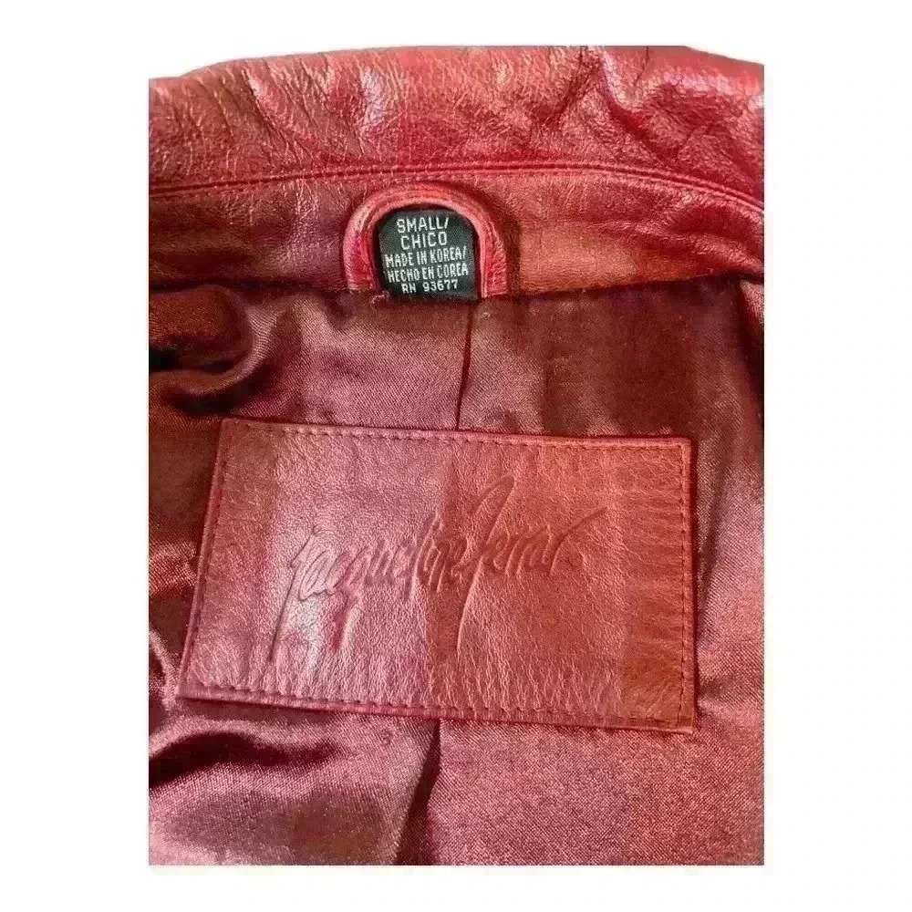 Vintage Jacqueline Ferrar burgundy Leather Jacket women’s Size S  Signs of wear - Picture 8 of 16